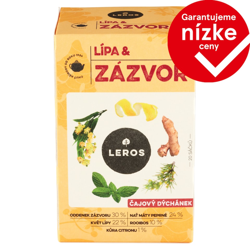 obrázok 1 z Leros Čajová chvíľka lipa & zázvor 20 x 2 g (40 g)