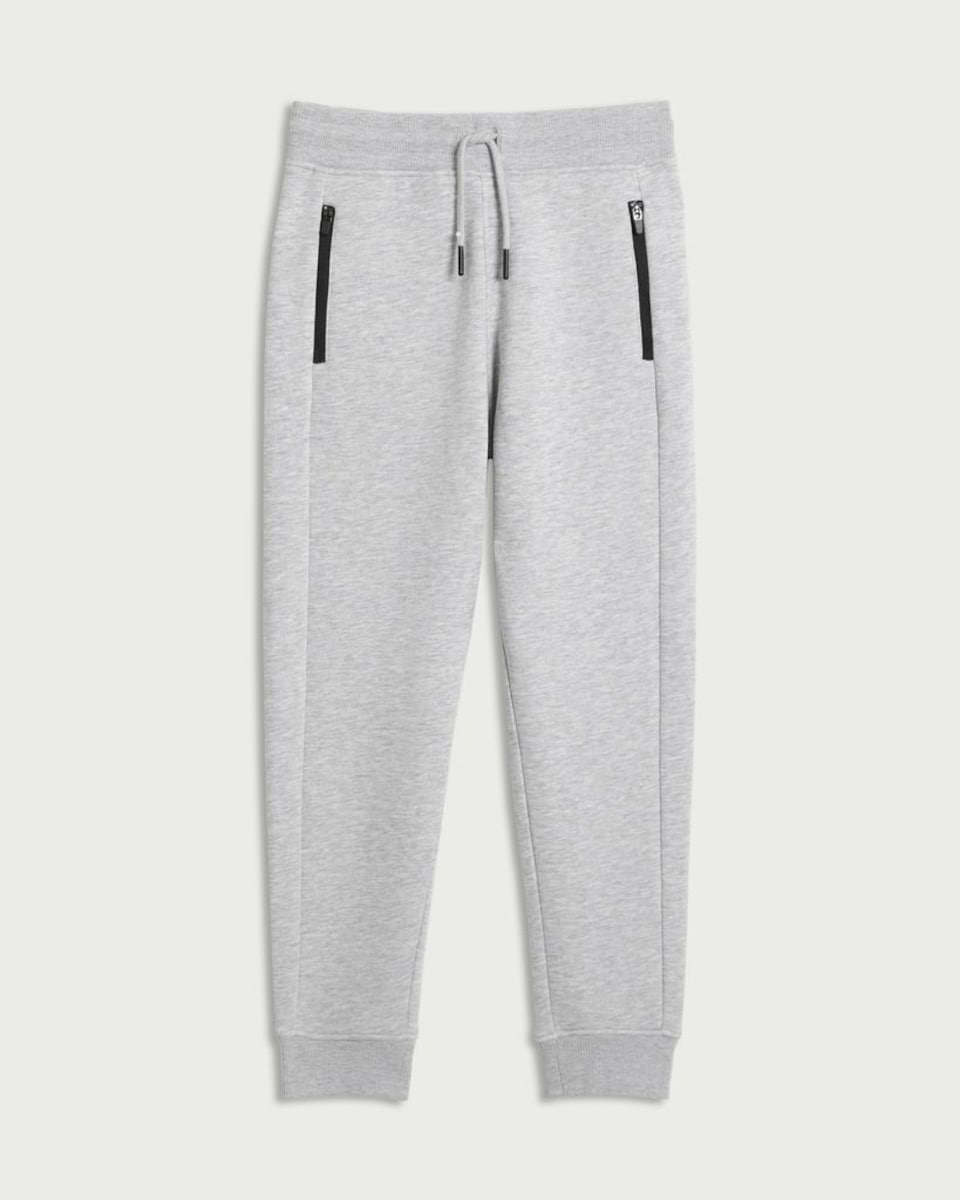 image 1 of F&F Boys Cotton Rich Cuffed Joggers in Grey Marl