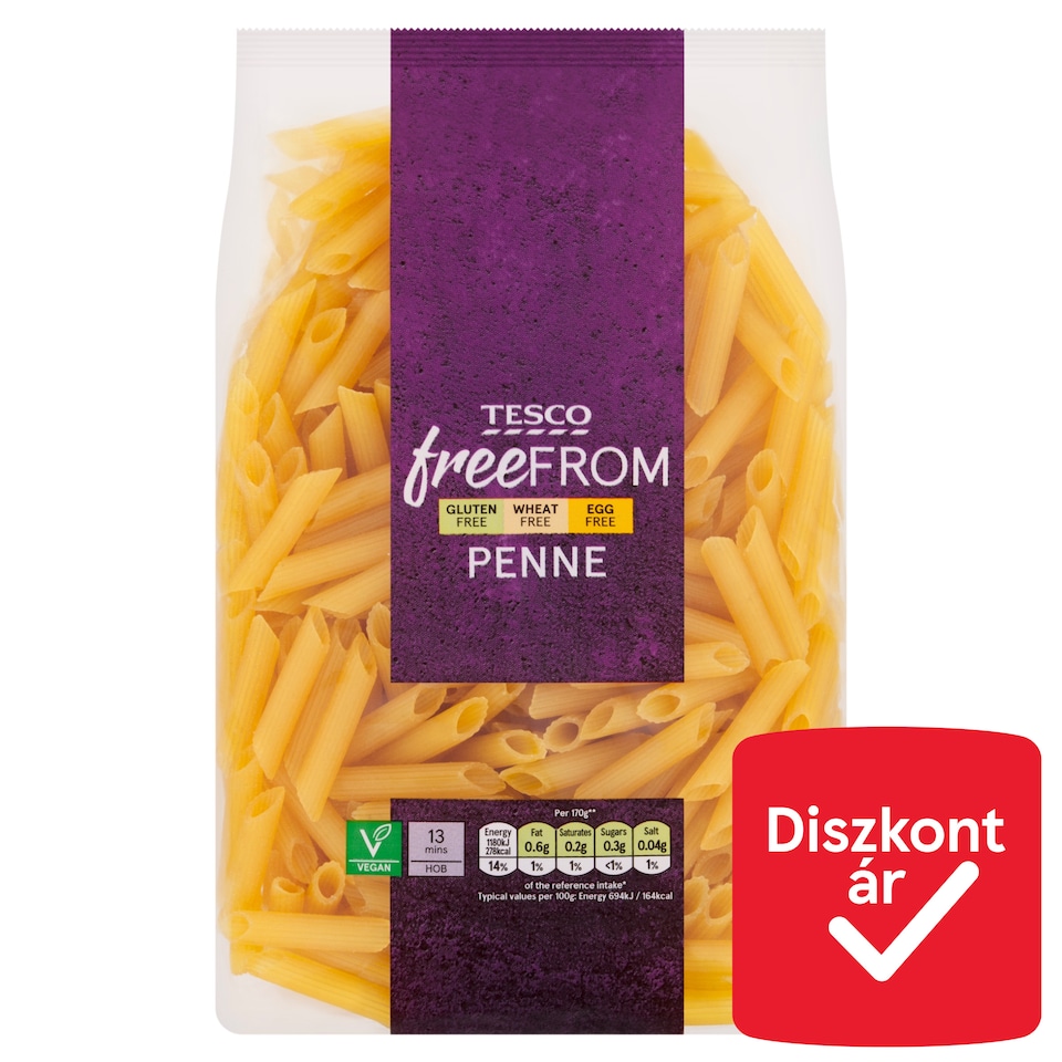 Tesco Free From Penne kukoricalisztből és rizslisztből készült száraztészta 500 g