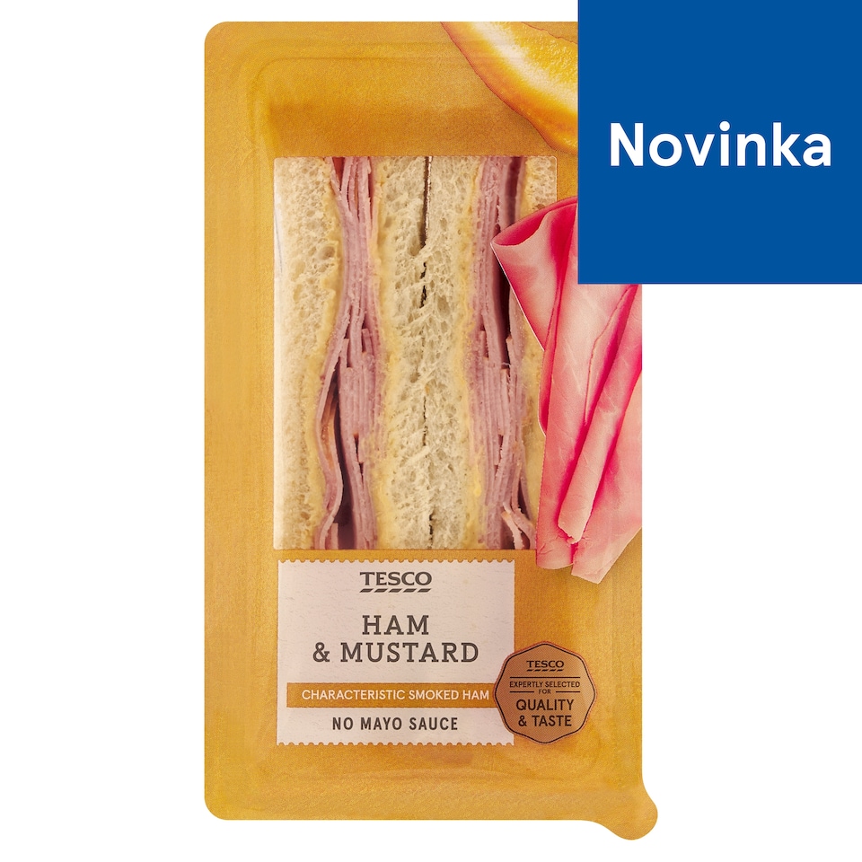 Tesco Wheat Toast Bread with Smoked Ham and Mustard 177 g