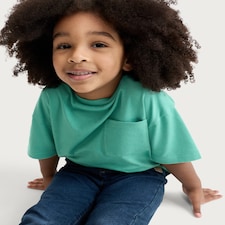 F&F Boys Pure Cotton Pocket Front Short Sleeved T-Shirt in Green