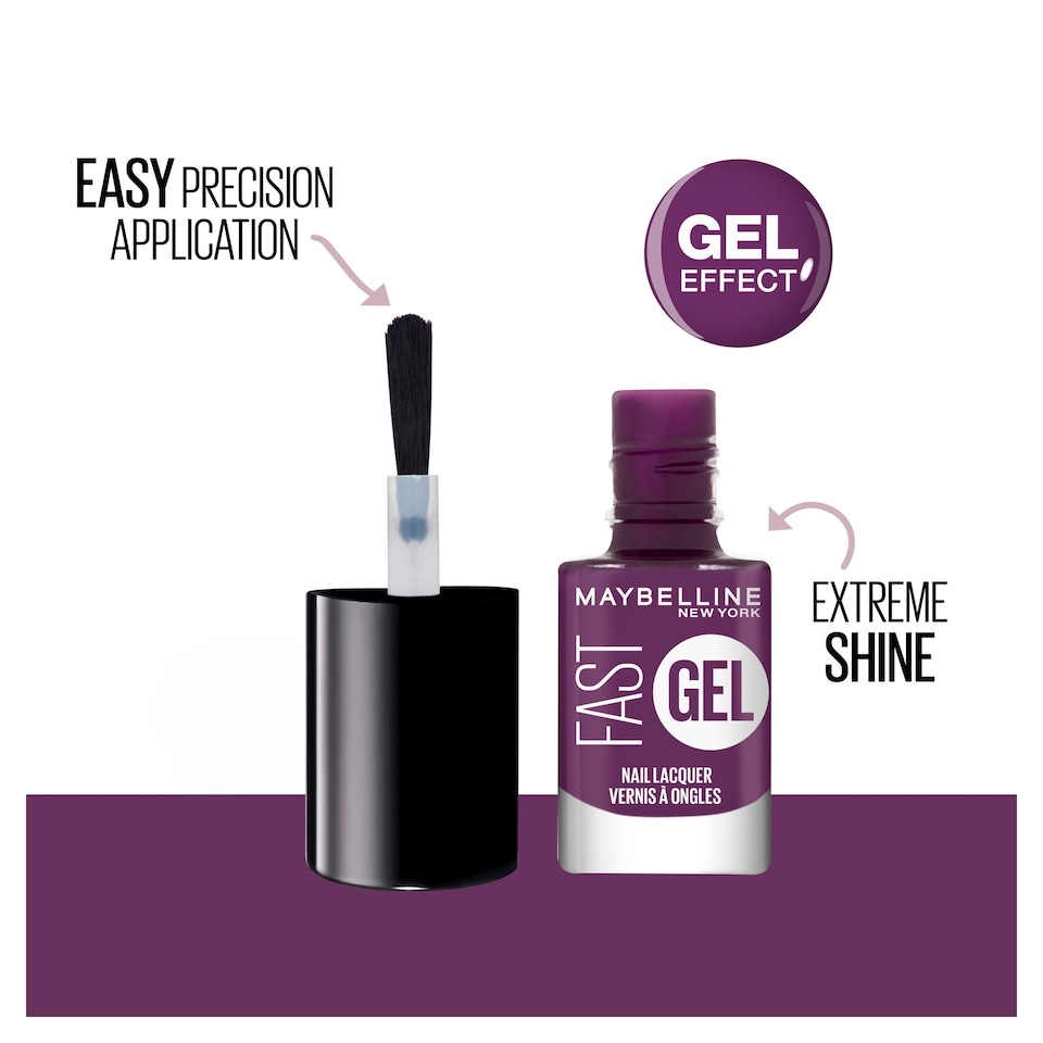 image 1 of Maybelline Fast Gel Nail Lacquer Wicked Berry 6.7Ml