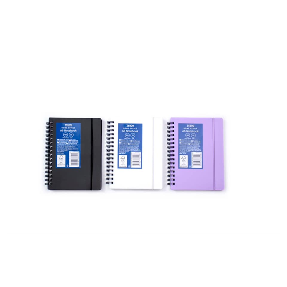 Tesco A6 Polypropylene Spiral Notebook 160 Pages