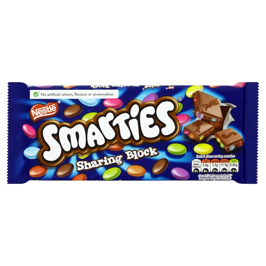 Smarties Milk Chocolate Bar 120G Tesco Groceries