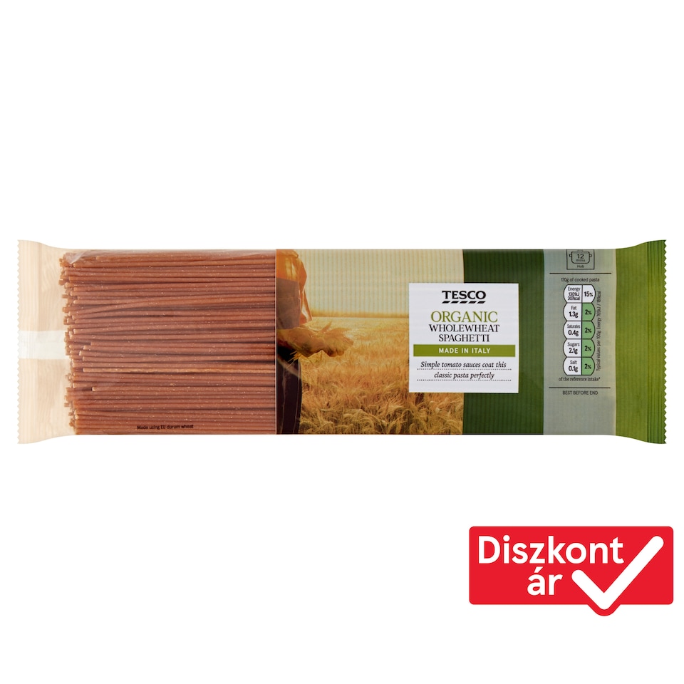Tesco Organic Wholewheat Spaghetti 500 g