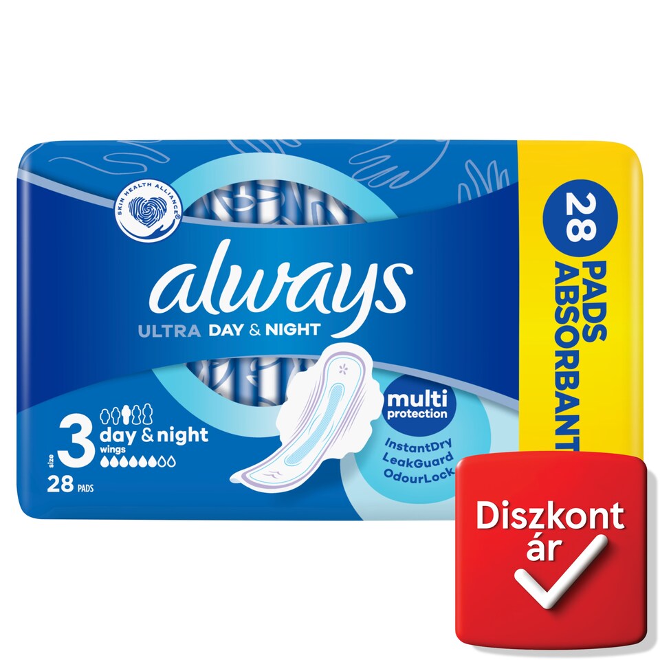Always Ultra Sanitary Towels Day & Night (Size 3) Wings 28 Pads