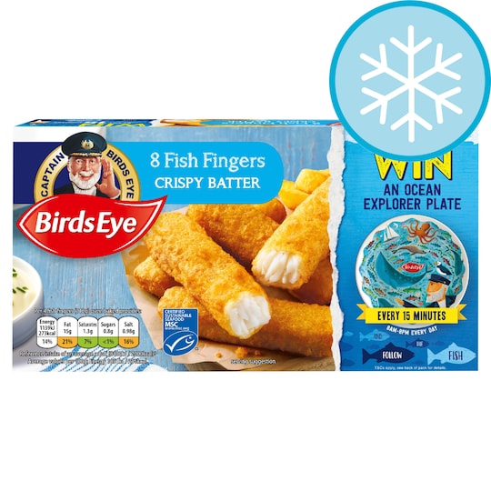 Birds Eye 8 Cripsy Batter Fish Fingers 224G Tesco Groceries
