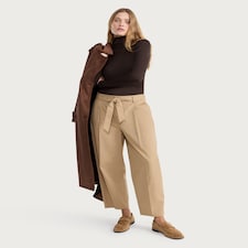 F&F Tie Waist Trousers in Mink