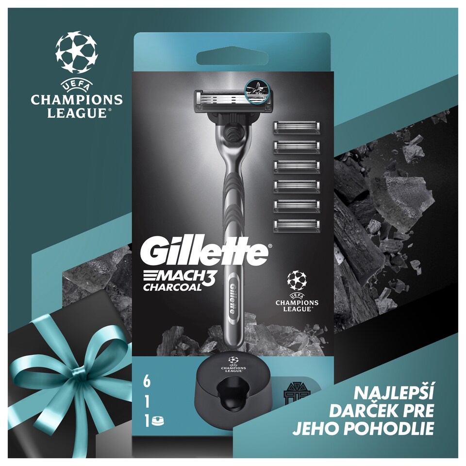 image 1 of UEFA Champions League Special Edition Gillette Mach3 Charcoal Holiaci Strojček pre Mužov