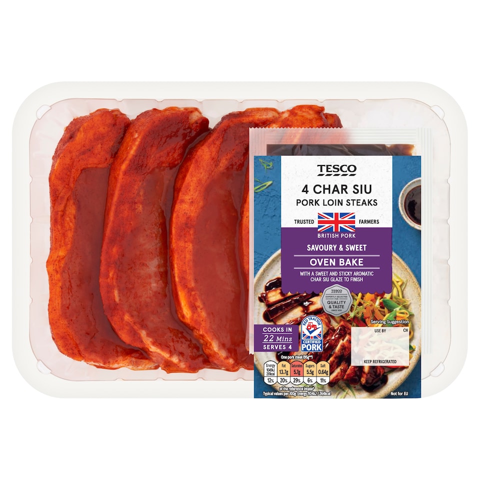 Tesco 4 Char Sui Pork Loin Steaks 600g