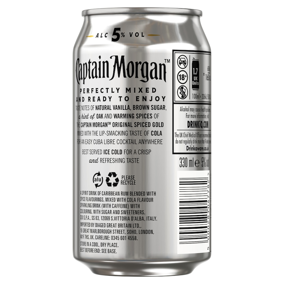 image 1 of Captain Morgan Original Spiced Gold & Pepsi Max 330ML