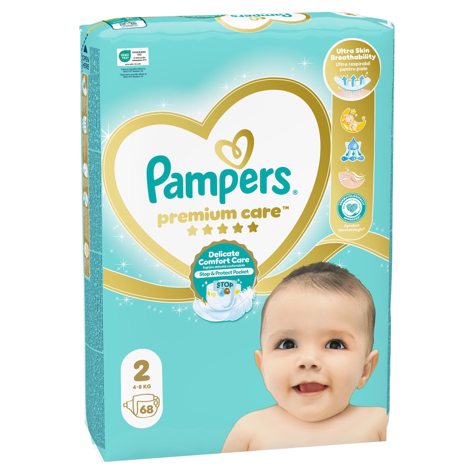 image 1 of Pampers Premium Care Size 2, 68 Nappies, 4kg-8kg
