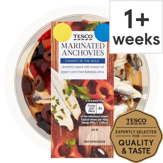 Tesco Marinated Anchovies 140G Tesco Groceries