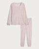 image 4 of F&F Stripe Print Long Sleeved Top and Joggers Pyjamas in Multi Pink