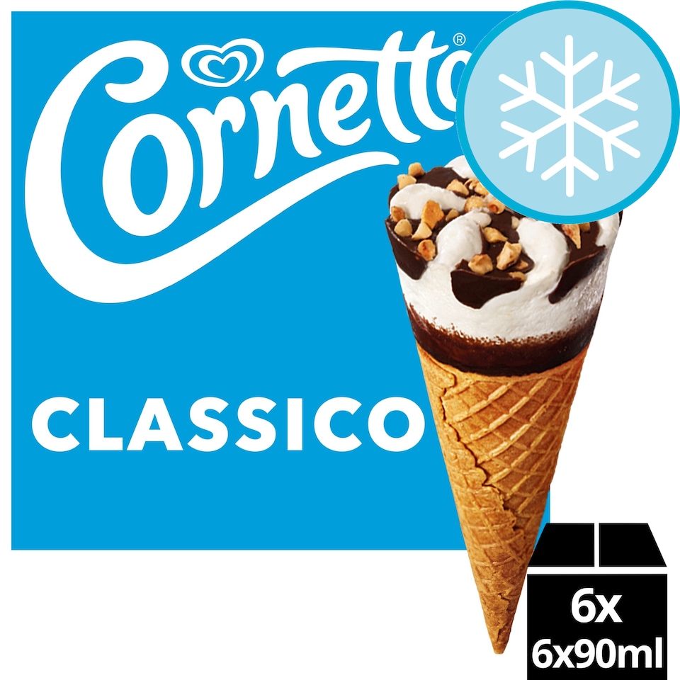 image 1 of Cornetto Classic Ice Cream Cones 6x90ml