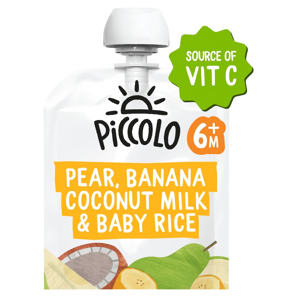 Piccolo Organic Pear, Banana, Coconut Milk & Baby Rice 100g
