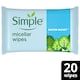 image 1 of Simple Sensitive Skin Micellar Wipes 20 Pack