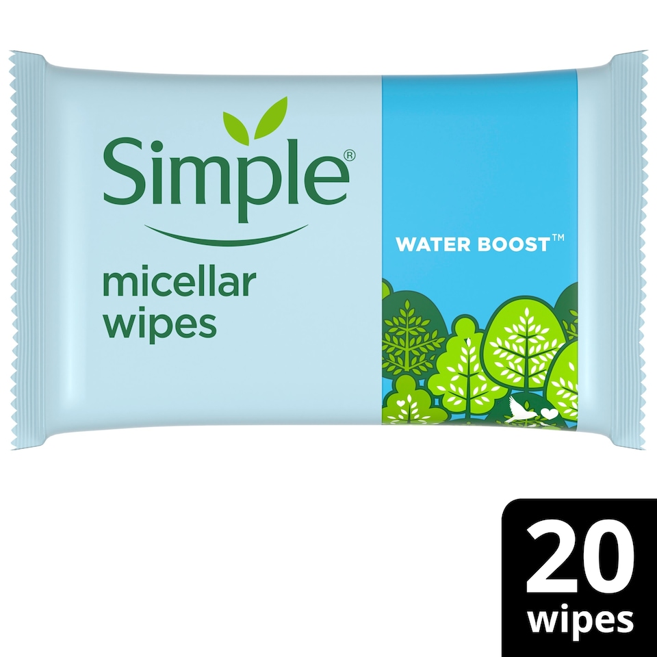 image 1 of Simple Sensitive Skin Micellar Wipes 20 Pack