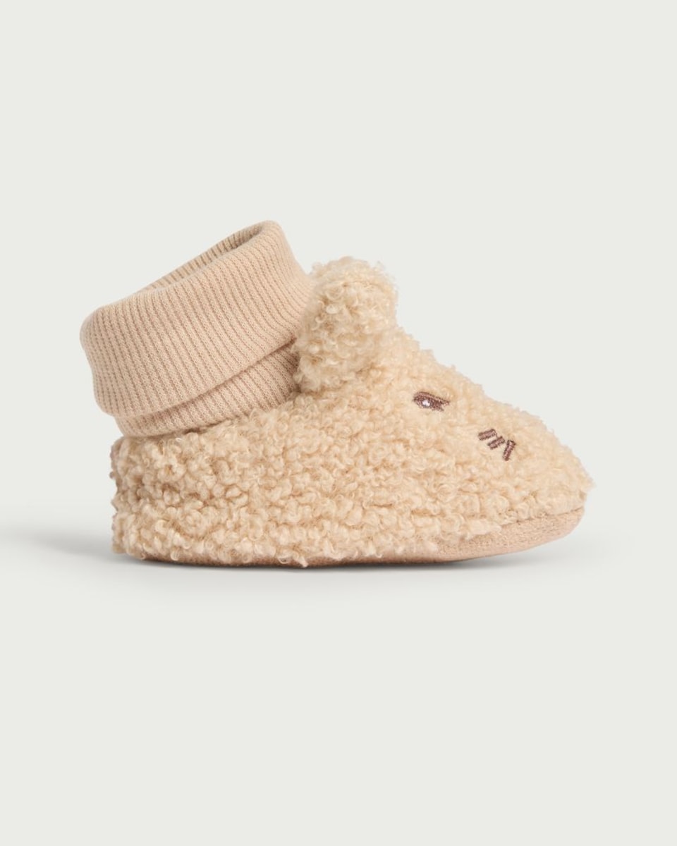 image 1 of Peter Rabbit Textured Booties in Brown