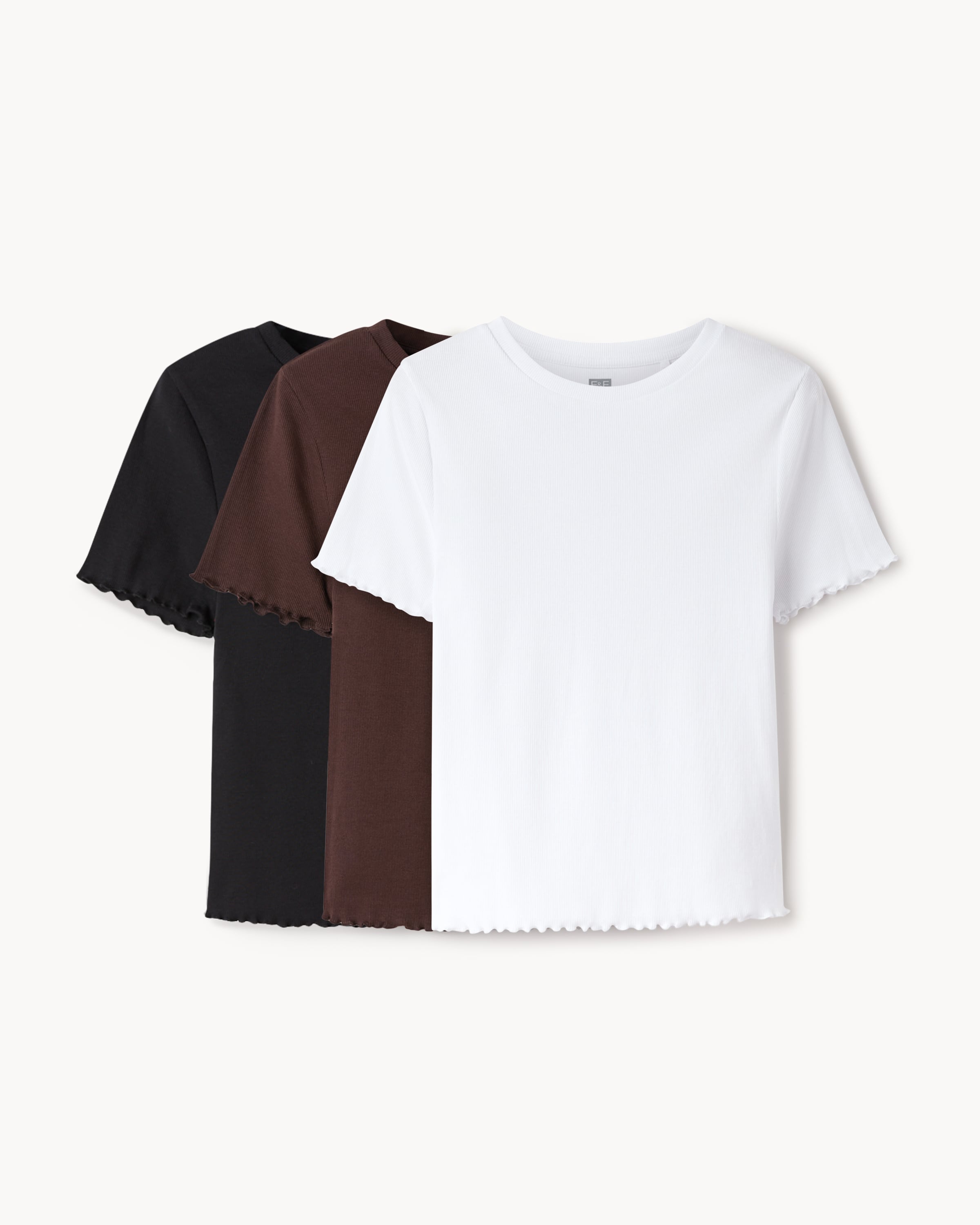 F&F 3-Pack Cotton Rich Regular Fit T-Shirts in Multi Black