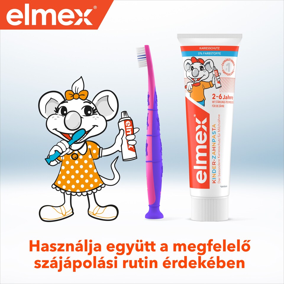 elmex Kids gyerek fogkefe 3-6 éves gyermekeknek lágy 1 db  1. kép