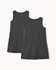 image 4 of F&F Girls School 2-Pack Generous Fit Pinafores in Grey