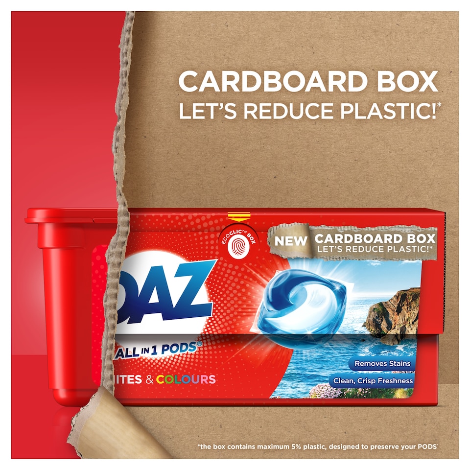 image 1 of Daz All In 1 Pods Washing Capsules - Whites & Colours 24 Washes 400.8g