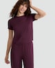 image 1 of F&F Modal Rich Short Sleeved Pyjama T-Shirt in Purple