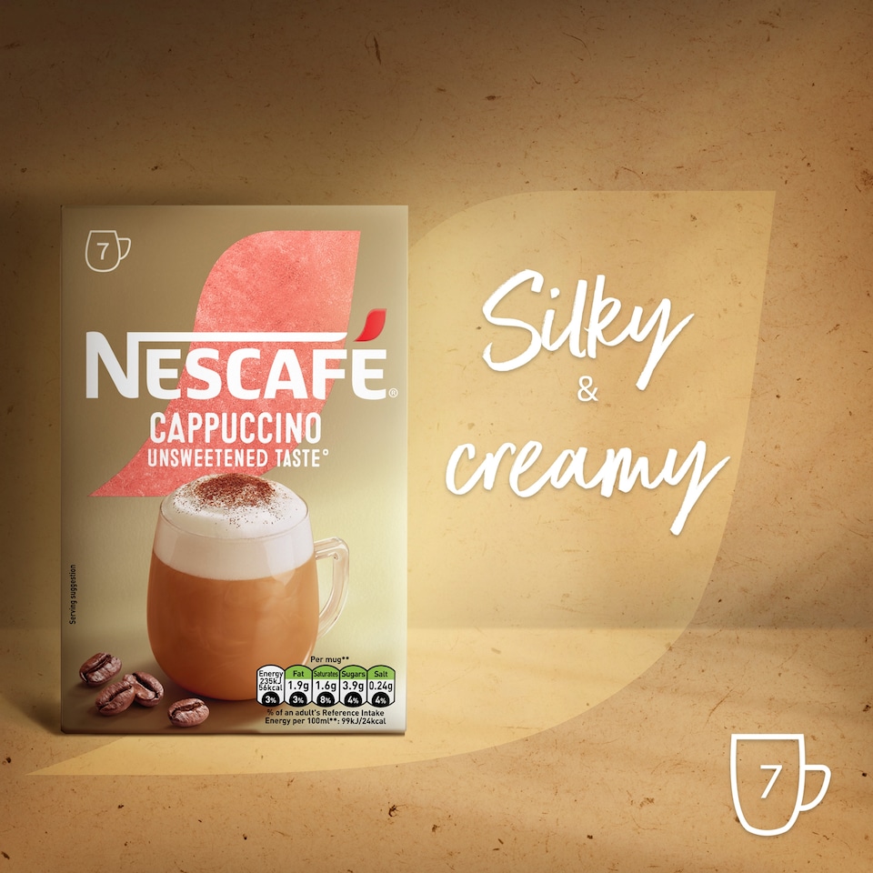 image 1 of Nescafe Cappuccino Unsweetened Instant Coffee 7 Sachets