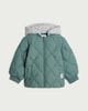 image 3 of F&F Boys Quilted Shower Resistant Hooded Jacket in Teal