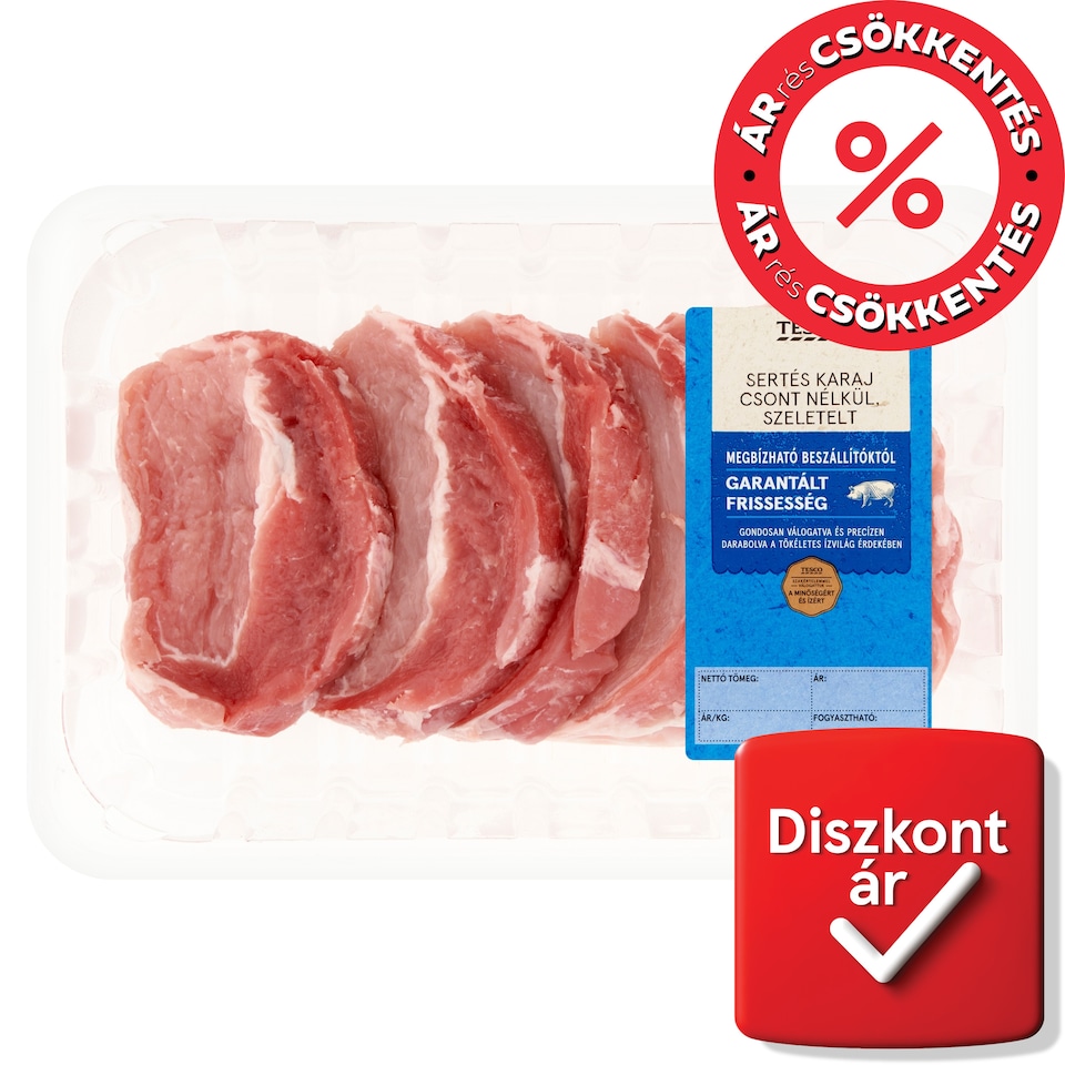 Tesco szeletelt sertés karaj csont nélkül 720 g