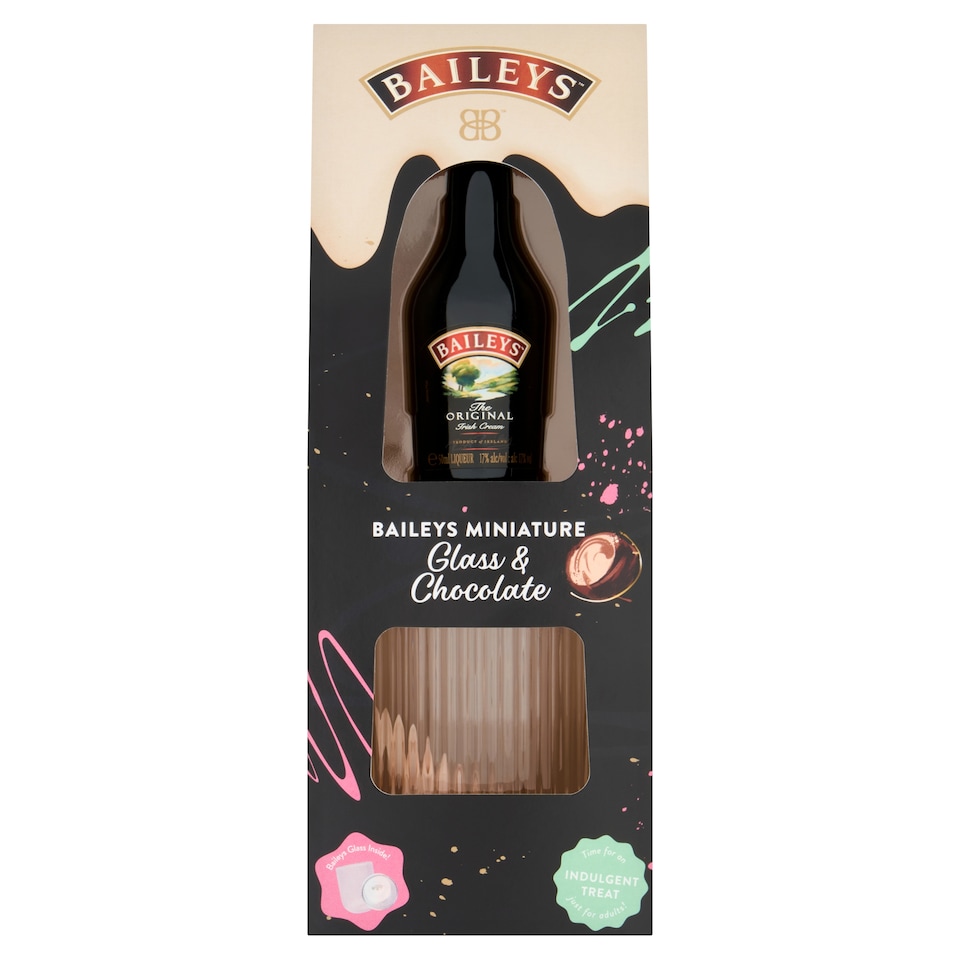 Baileys miniature, Glass and Chocolate