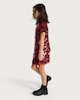image 3 of F&F Girls Sequin Embellished Short Sleeved Dress in Burgundy