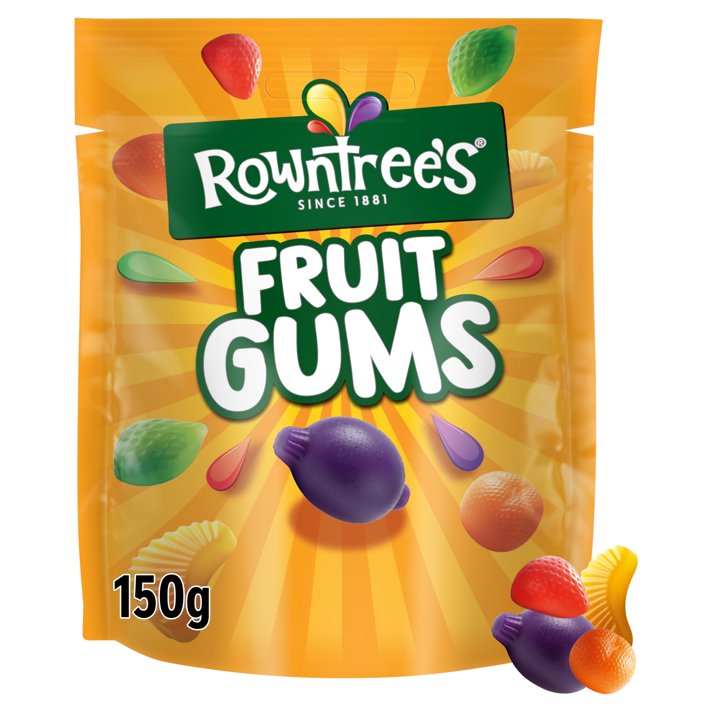Rowntrees Fruit Gums Vegan Sweets Sharing Bag 150g Single Bag -