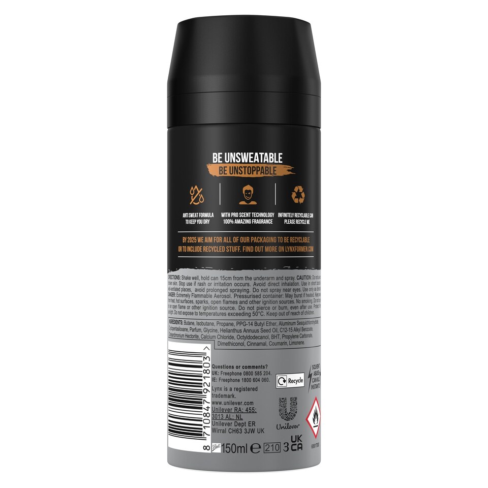 image 1 of Lynx Collision Leather And Cookie Antiperspirant Deodorant 150Ml
