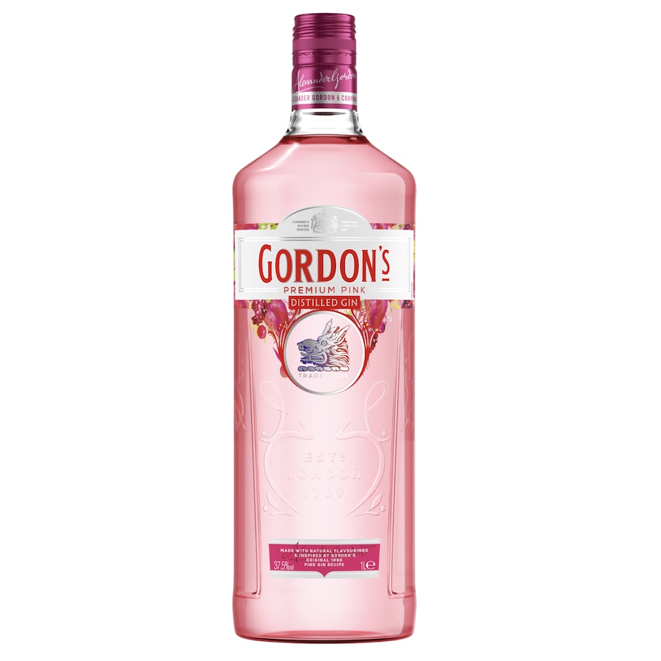 image 1 of Gordon's Premium Pink Distilled Gin Bottle 37.5% Vol 1L