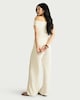 image 3 of F&F Textured Wide Leg Co-ord Trousers in Cream