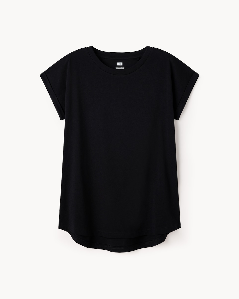 image 1 of F&F Pure Cotton Short Sleeved T-Shirt in Black