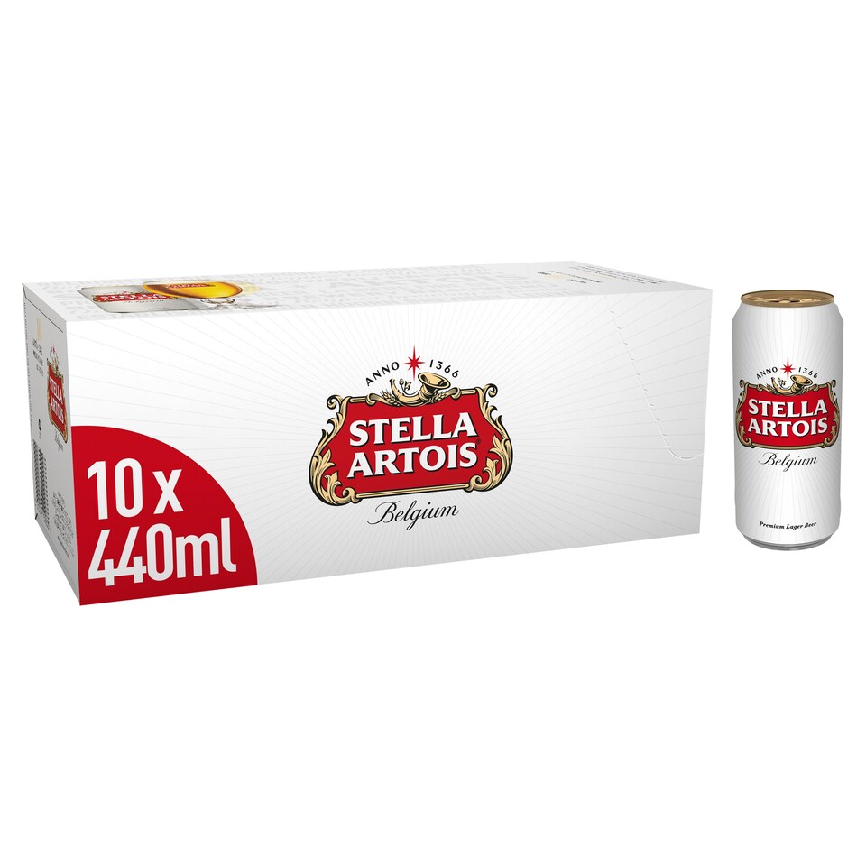 image 1 of Stella Artois Lager Cans 10 X 440Ml