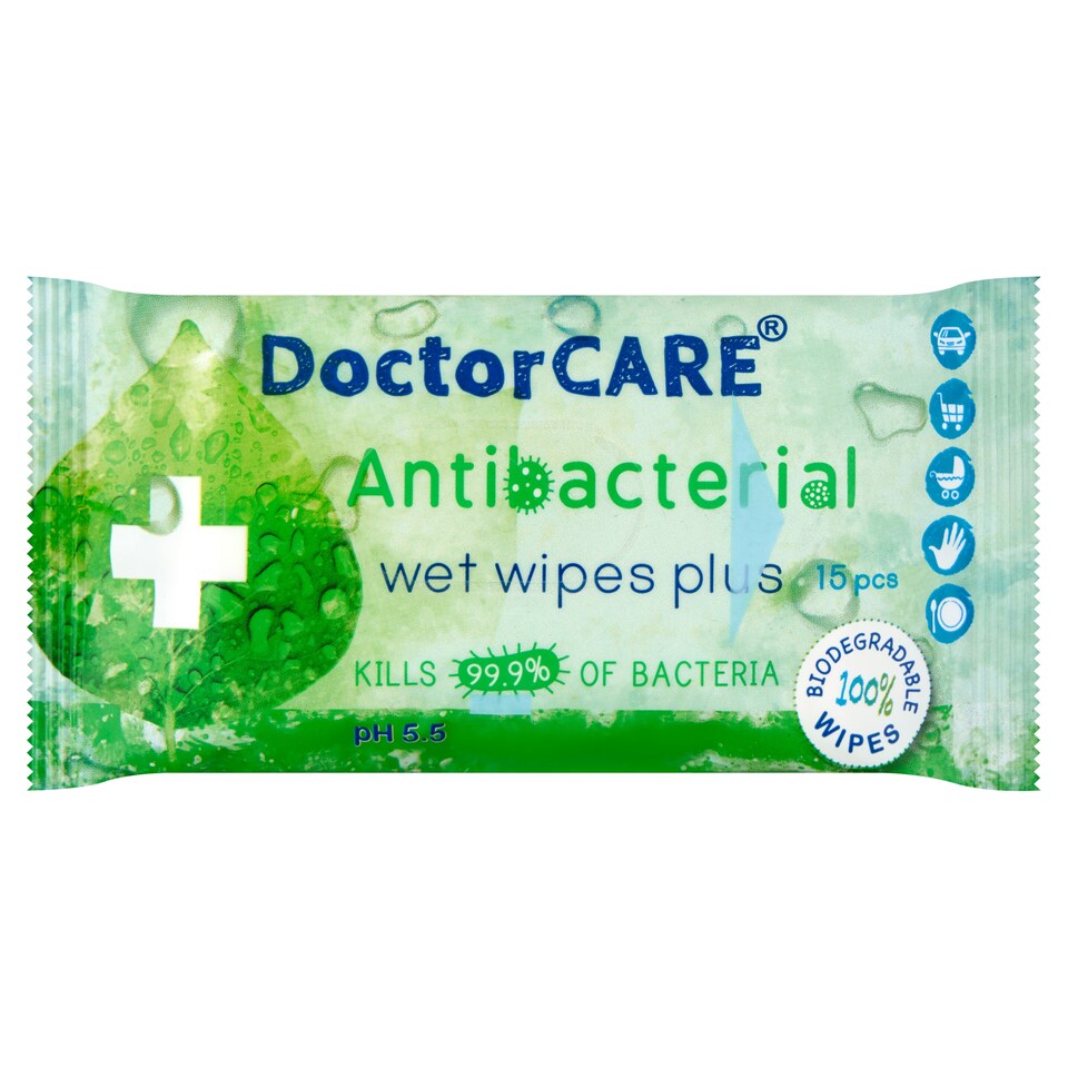DoctorCare antibakteriális nedves törlőkendő plusz 15 db