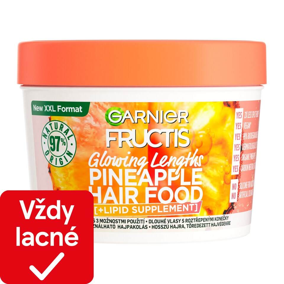 Garnier Fructis Hair Food Pineapple 3 v1 maska na dlhé vlasy, 400 ml