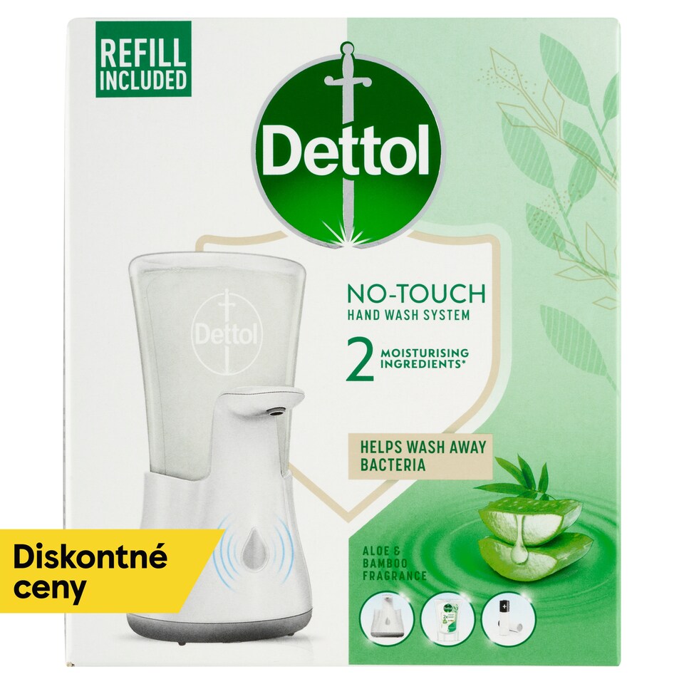 obrázok 1 z Dettol Bezdotykový dávkovač mydla + náplň aloe a bambus 250 ml