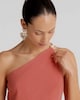 image 2 of The F&F Edit One Shoulder Beaded Top in Coral