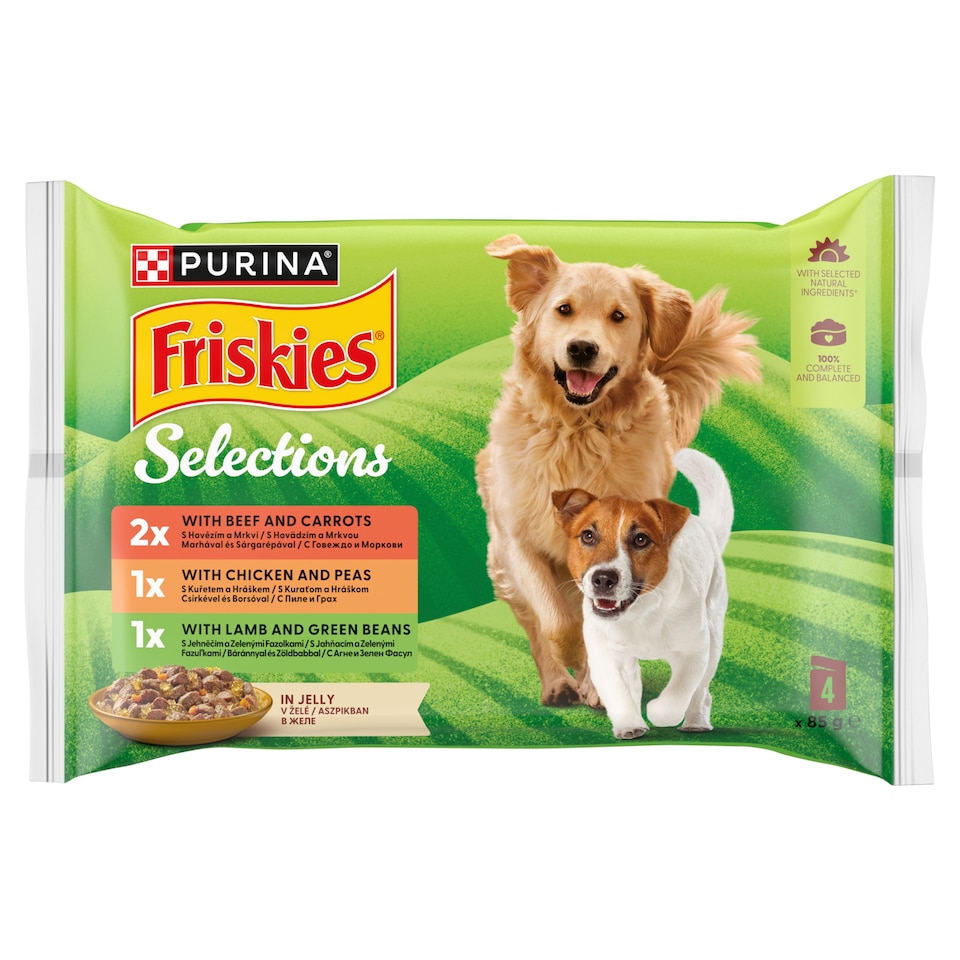 Purina Friskies Selections aszpikos válogatás nedves kutyaeledel 4 x 85 g