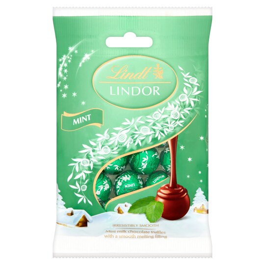 Lindt Lindor Mint Mini Truffles 100G Tesco Groceries