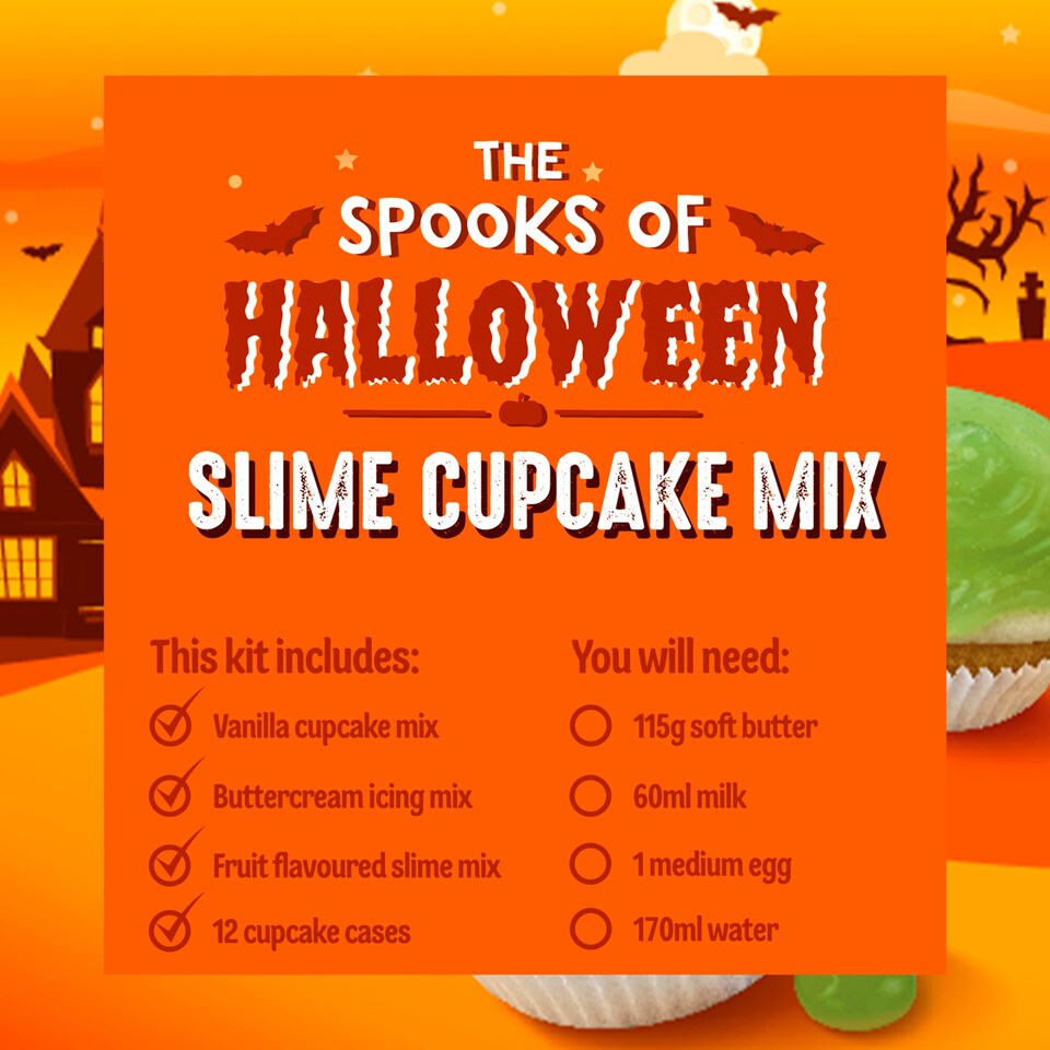 image 1 of Dr. Oetker Halloween Slime Cupcake Mix 375g