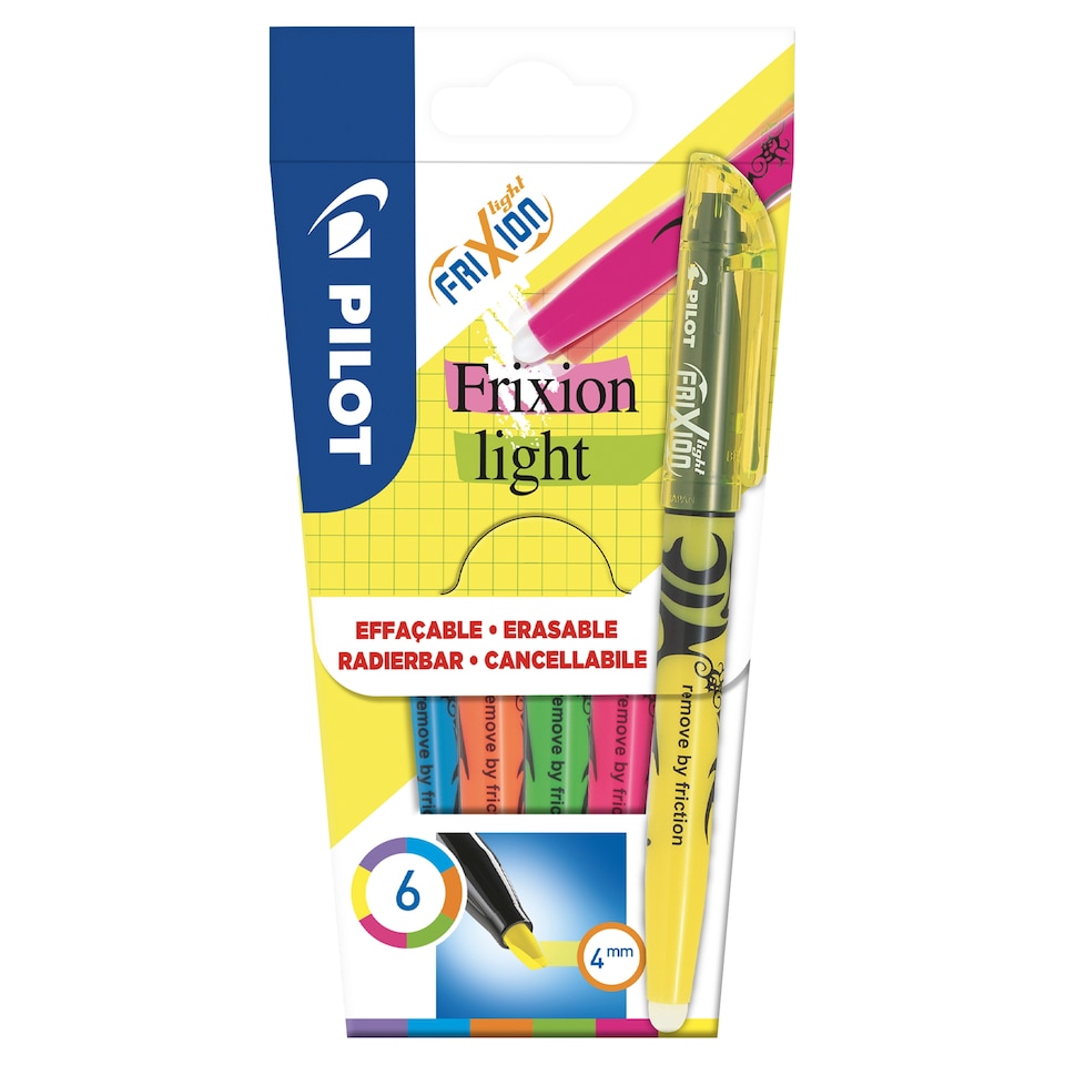 Pilot Frixion Light Highlighters 6pk 