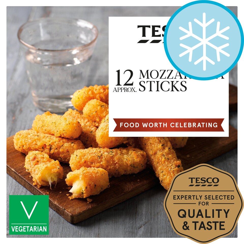 Tesco 12 Mozzarella Sticks 180G Tesco Groceries