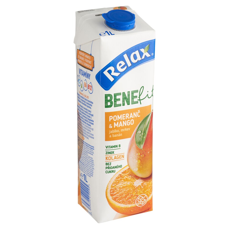obrázok 1 z Relax Benefit pomaranč a mango, jablko, mrkva a banán 1 l