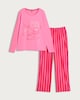 image 4 of F&F Pure Cotton Brunch Club Top and Wide Leg Bottoms Pyjamas in Pink